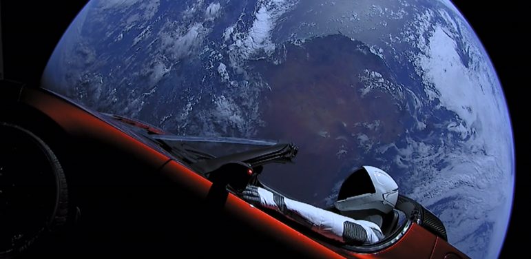 Elon Musk's Tesla Roadster in Space